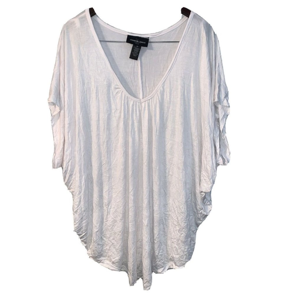 Jennifer Lauren Plus White Silky Soft Tank Top 2XL New Without Tags